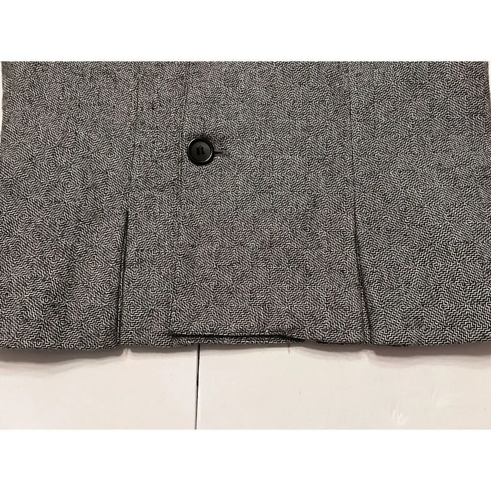 PEABODY HOUSE Blazer Jacket Womens Jrs Sz 7/8 Herringbone‎ Tweed Black Gray Vtg